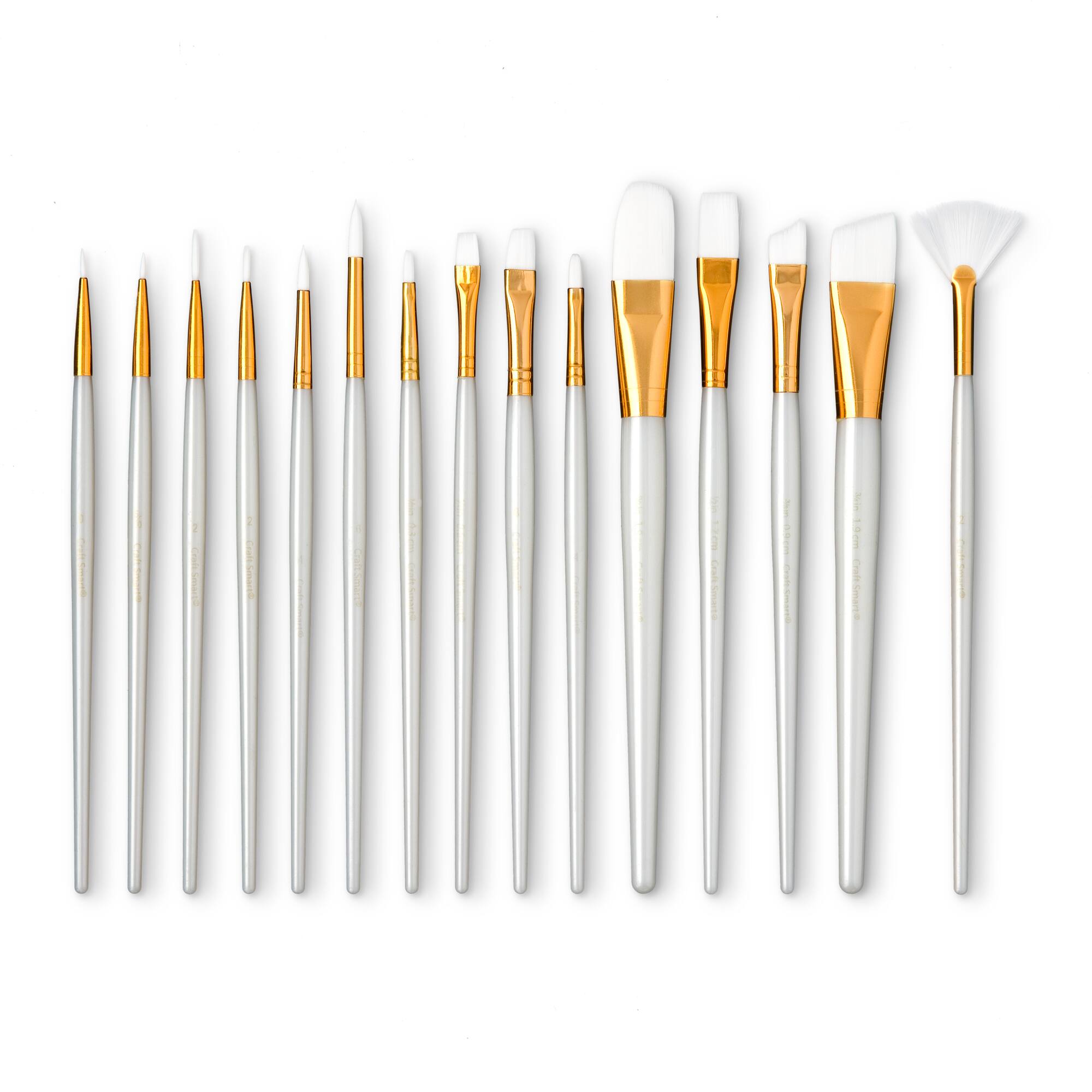 White Taklon 15 Piece Brush Pack by Craft Smart®